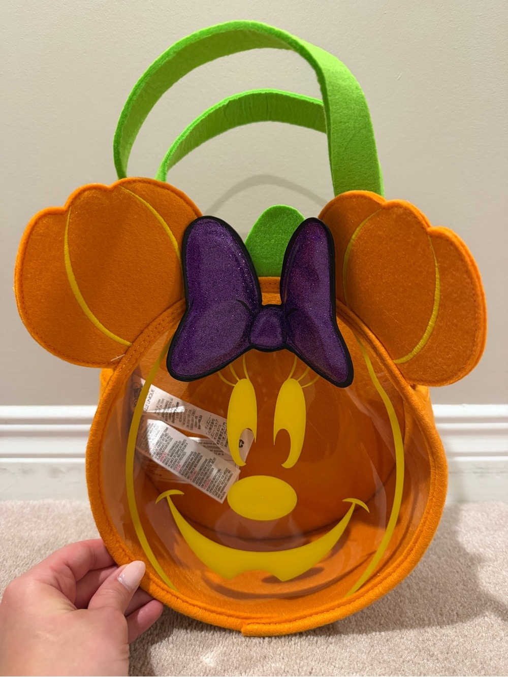 Halloween Pumpkin Minnie Ear Tote Bag - Orange & Green